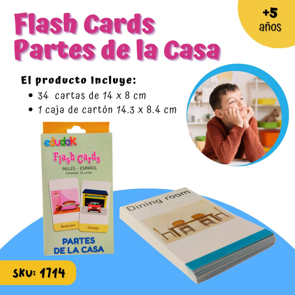 FLASH CARDS PARTES DE LA CASA INGLÉS-ESPAÑOL