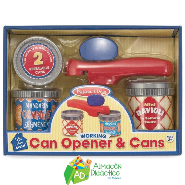 ABRE LATAS - MELISSA & DOUG -  OPENER & CANS PRETEND SET