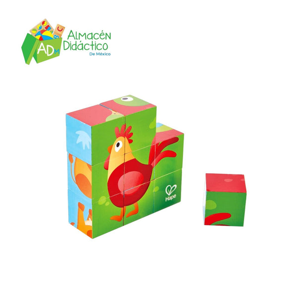 ROMPECABEZAS DE BLOQUES DE ANIMALES DE LA GRANJA - HAPE - FARM ANIMAL BLOCK PUZZLE