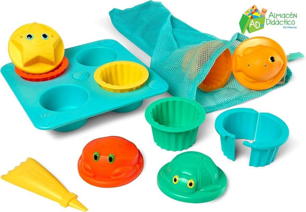 JUEGO PARA CUPCAKE DE ARENA - MELISSA & DOUG - SAND CUPCAKE SET
