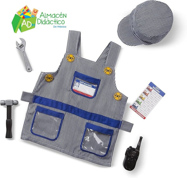 DISFRAZ DE INGENIERO DE FERROCARRIL - MELISSA & DOUG - TRAIN ENGINNER