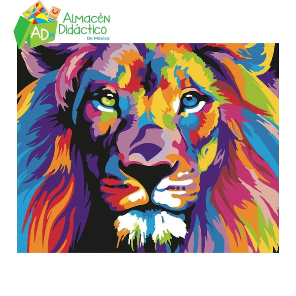 PINTA POR NUMERO - LEON MULTI COLOR