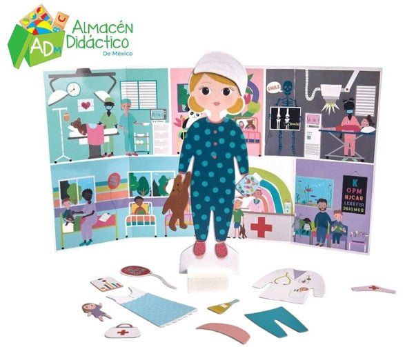 MUÑECA MAGNETICA DE MADERA FLORENCIA