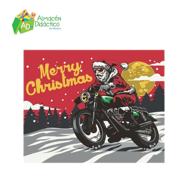 PINTA POR NUMERO - SANTA EN MOTO