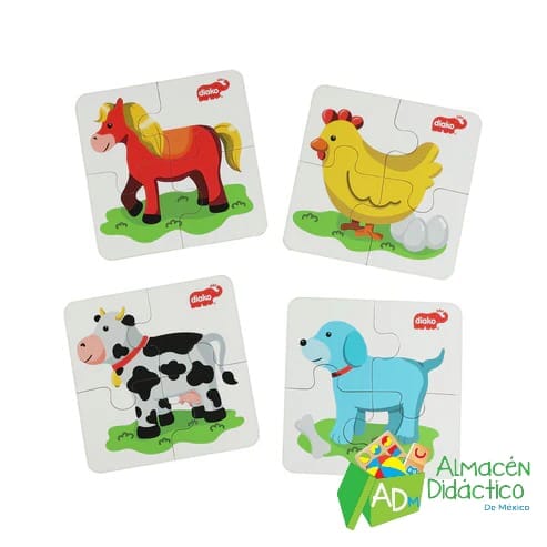 4X4 ROMPECABEZAS DE LA GRANJA PARA NIÑOS