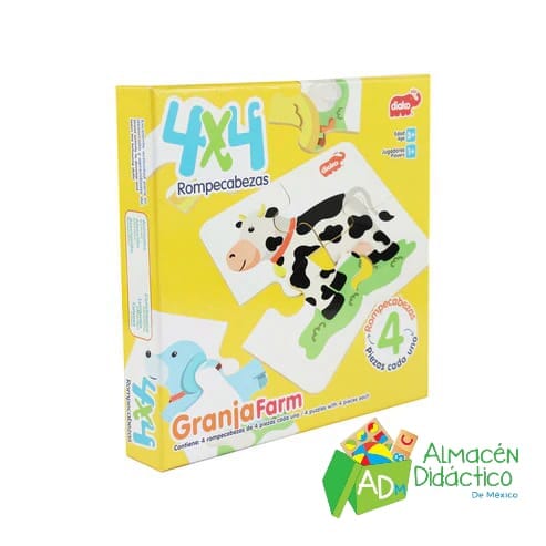 4X4 ROMPECABEZAS DE LA GRANJA PARA NIÑOS