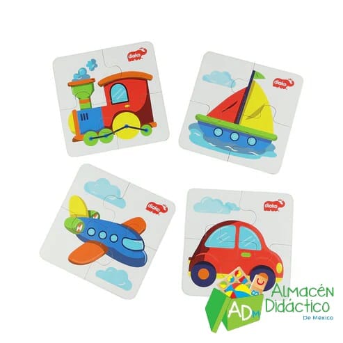 4X4 ROMPECABEZAS DE TRANSPORTES PARA NIÑOS