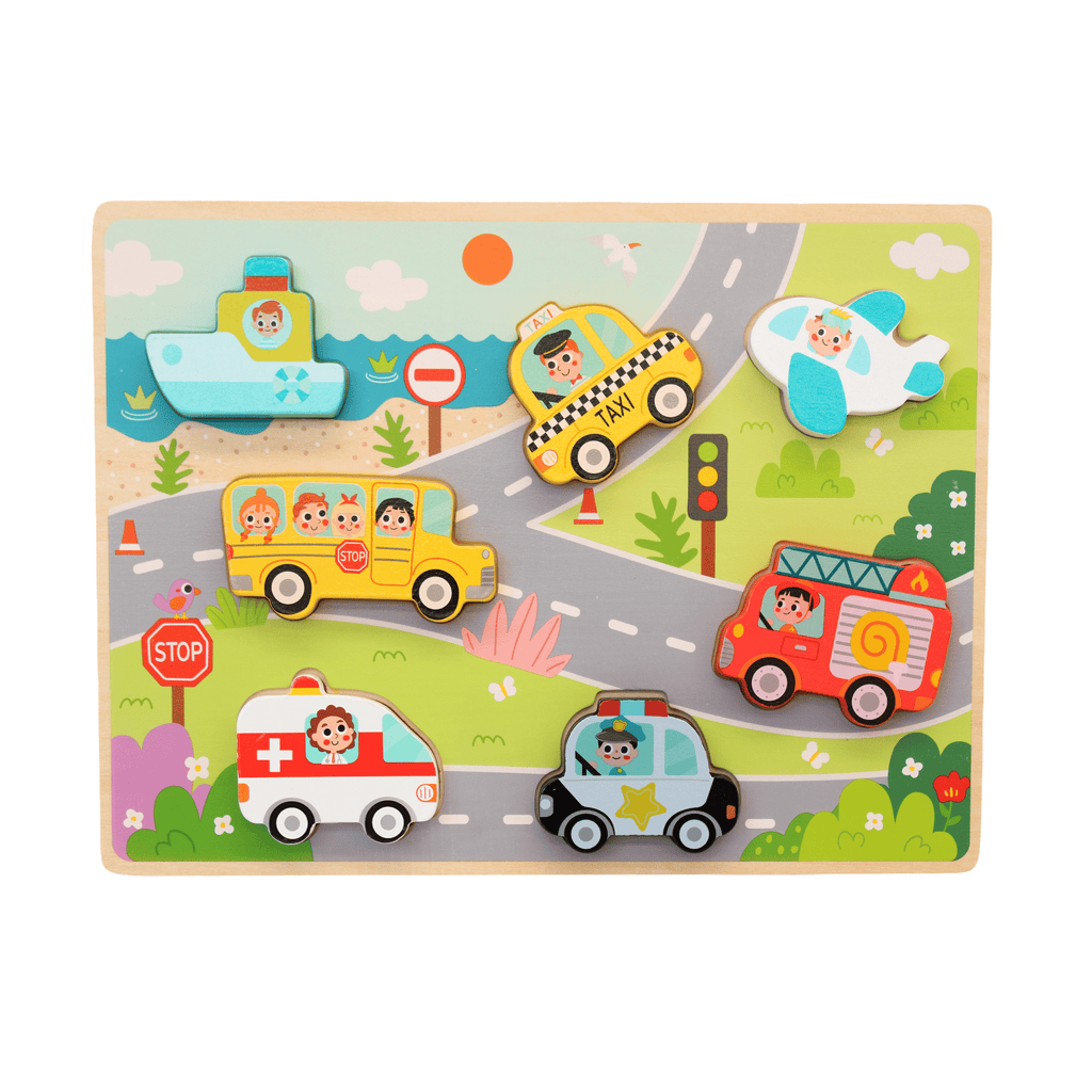 Rompecabezas chunky transportes