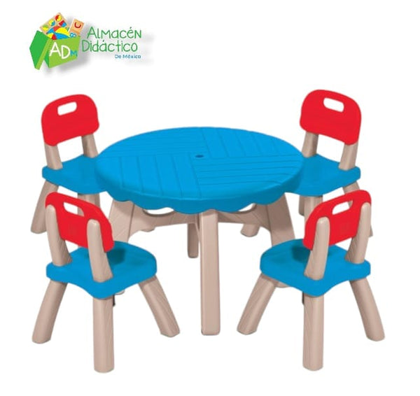 JUEGO DE PATIO DE VERANO (MESA CON SOMBRILLA Y SILLAS)