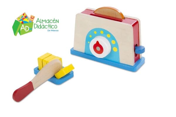JUEGO DE TOSTADOR DE MADERA - MELISSA & DOUG - BREAD & BUTTER TOASTER SET