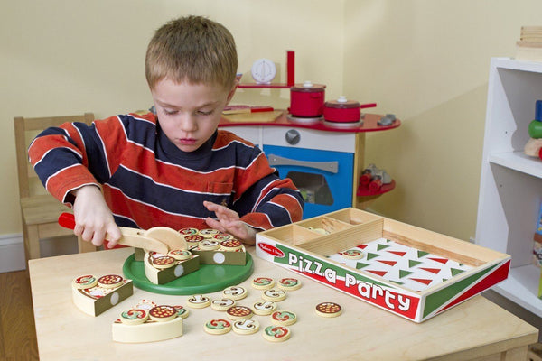PIZZA DE MADERA - MELISSA & DOUG -  PIZZA PARTY / WOODEN PLAY FOOD